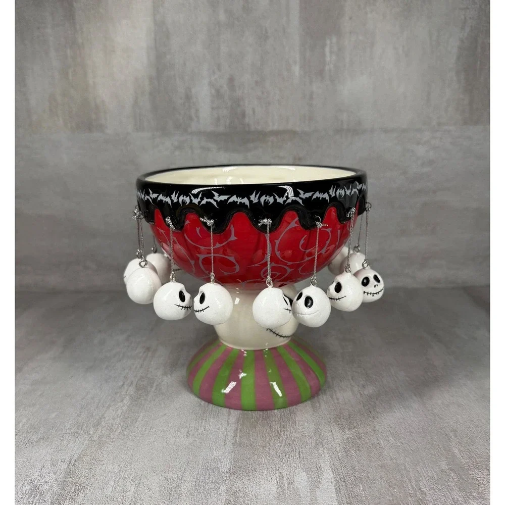 Disney Nightmare Before Christmas Jack Skellington Dangle Charm Pedestal Bowl